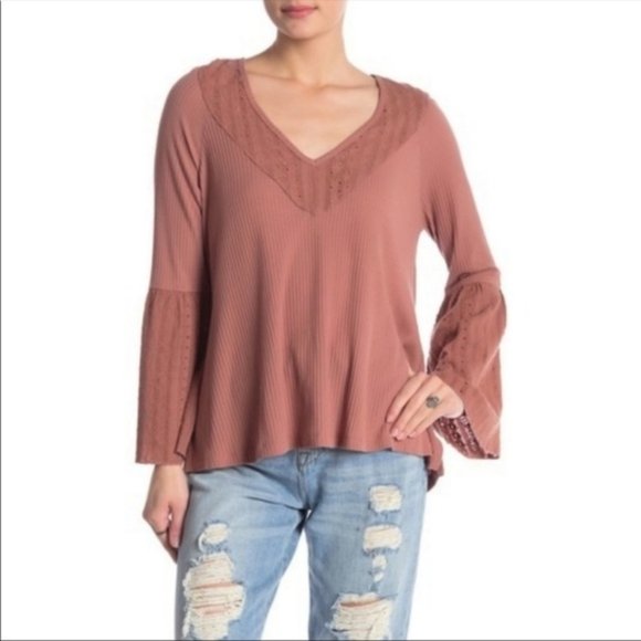 Free People Sayulita Flare Sleeve Top Women's - Picture 1 of 4